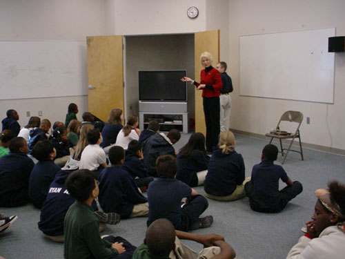 Rep. Jane Smith tells Waller Elementary Fifth-graders 