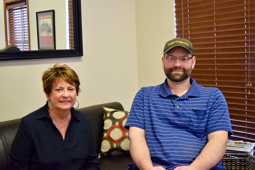 Rep. Kathy Edmonston with Derek Storms Rep. Kathy Edmonston with Derek Storms